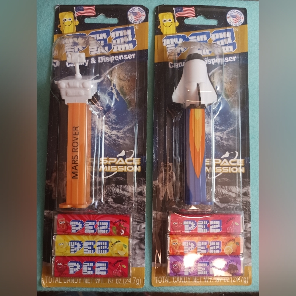 Pez Dispenser Lot: SPACE MISSION- Mars  Rover & Rocket Shuttle New